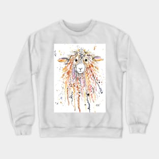 Cute Fluffy Brown Sheep painting Crewneck Sweatshirt